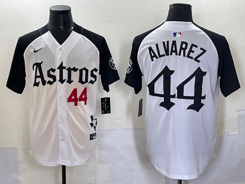 Men 2025 Houston Astros #44 Alvarez White Black Five generations Joint Name Nike MLB Jersey style 2->houston astros->MLB Jersey